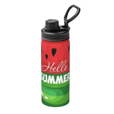 

Gaeub Watermelon Hello Summer Print Stainless Steel Water Bottle 18oz Sports Insulated Kettle for Women Men Suitable as a Gift