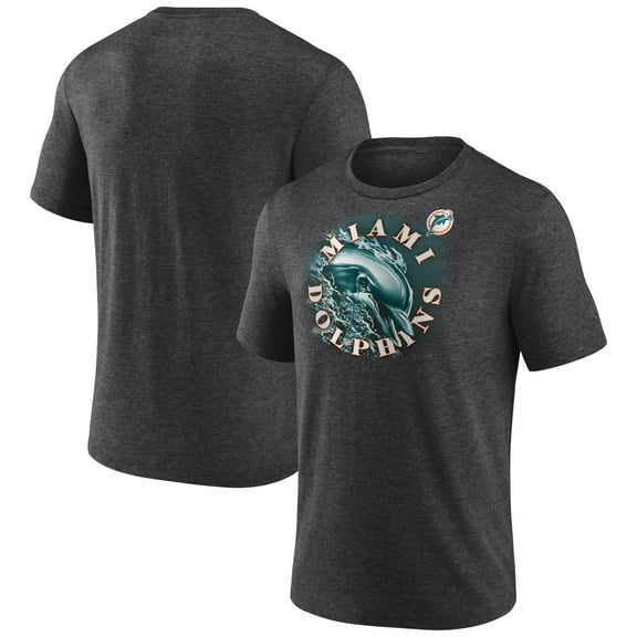 Men's Charcoal Miami Dolphins Sporting Chance Tri-Blend T-Shirt