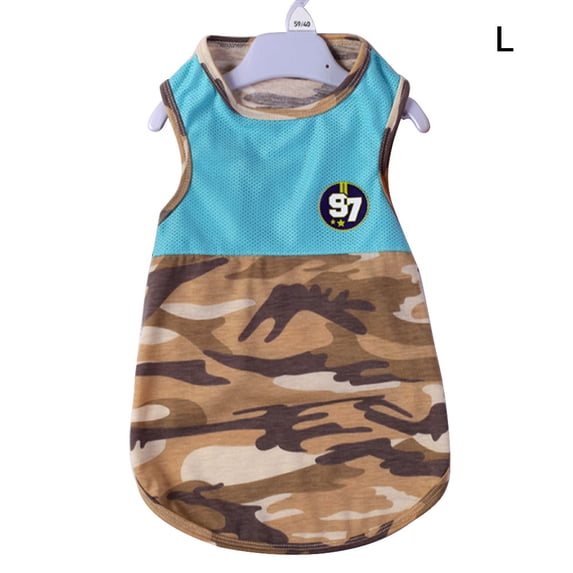 Famyfamy Summer Dog Pet Clothes Comfortable Breathable Cool Dog T Shirt Camouflage Dog's Vest Camisole Pet Clothing