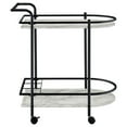 thumbnail image 3 of DUOSONG Black And Faux White Marble Serving Cart, 1 Piece, 3 of 8