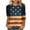 Red a1, variant on 3/4 Length Sleeve Womens Tops 4th of July American Flag Patriotic Shirts Trendy Loose Graphic Tees Summer Plus Size Blouses S-5XL