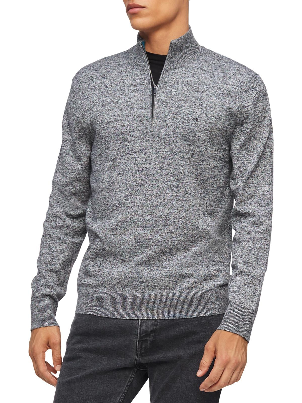 Calvin Klein Mens 1/4 Zip Mock Turtleneck Sweater 