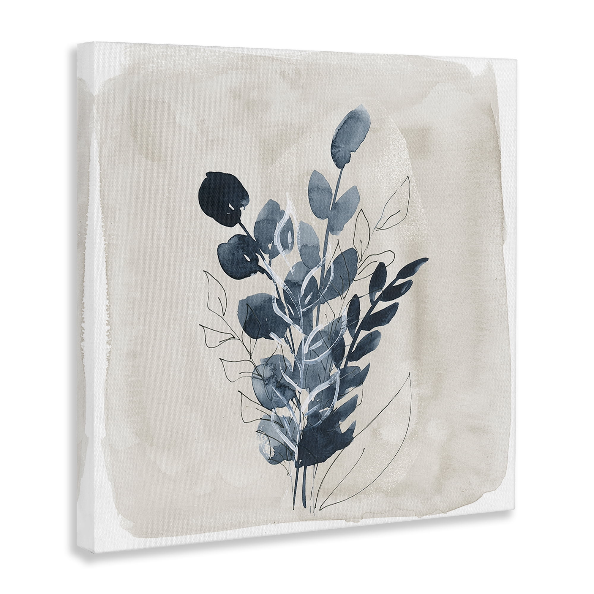 Stupell Industries Summer Leaf Sprigs Plants & Flowers Painting Wrapped Canvas Art Print Wall Art, 24 x 24