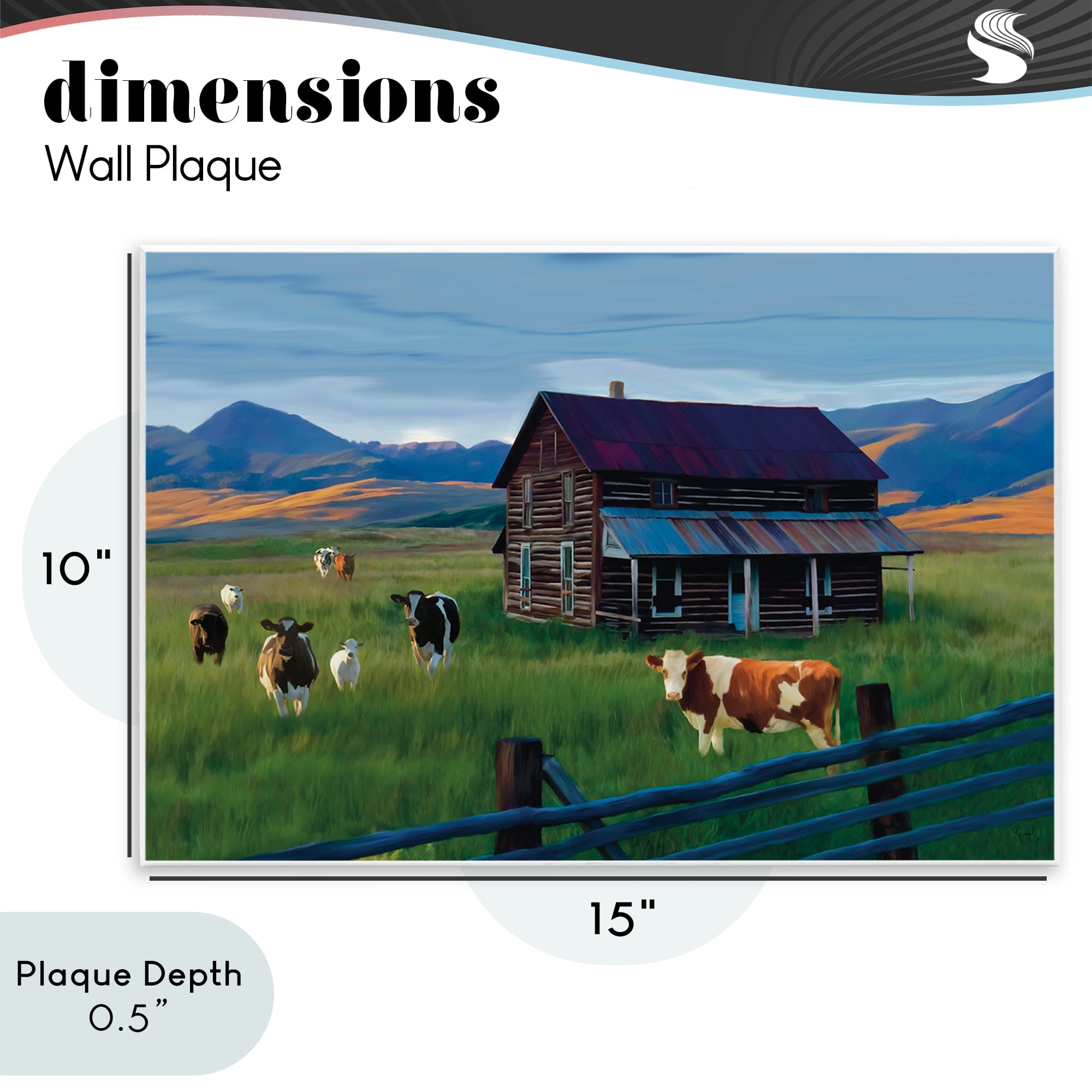Stupell Industries Grazing Cattle at Solitary Cabin Wall Plaque Art, design by Renel Peters