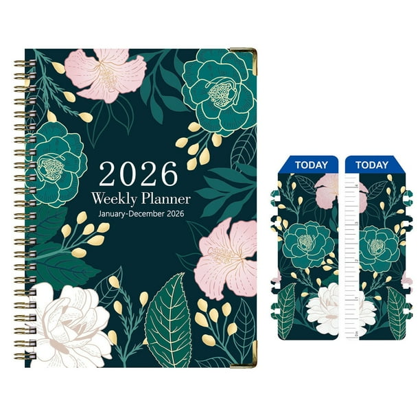 Cuaderno diario 2025 - Agenda en inglés A5 Libro de planificación con páginas separadoras Cuaderno de planificación Libro de distribución