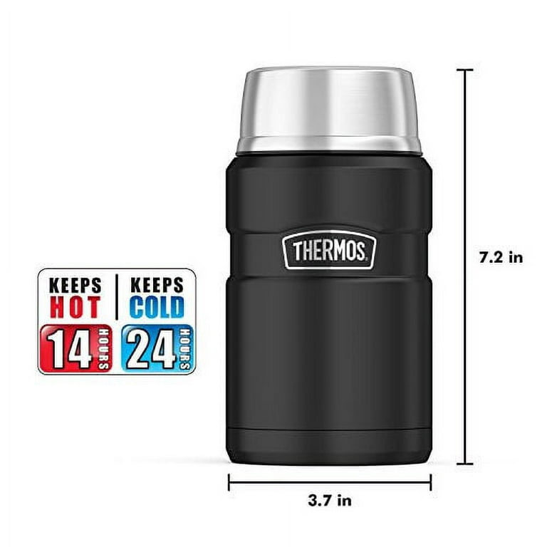 Thermos Stainless King Vacuum-insulated Food Jar, 24 oz, Matte Black 