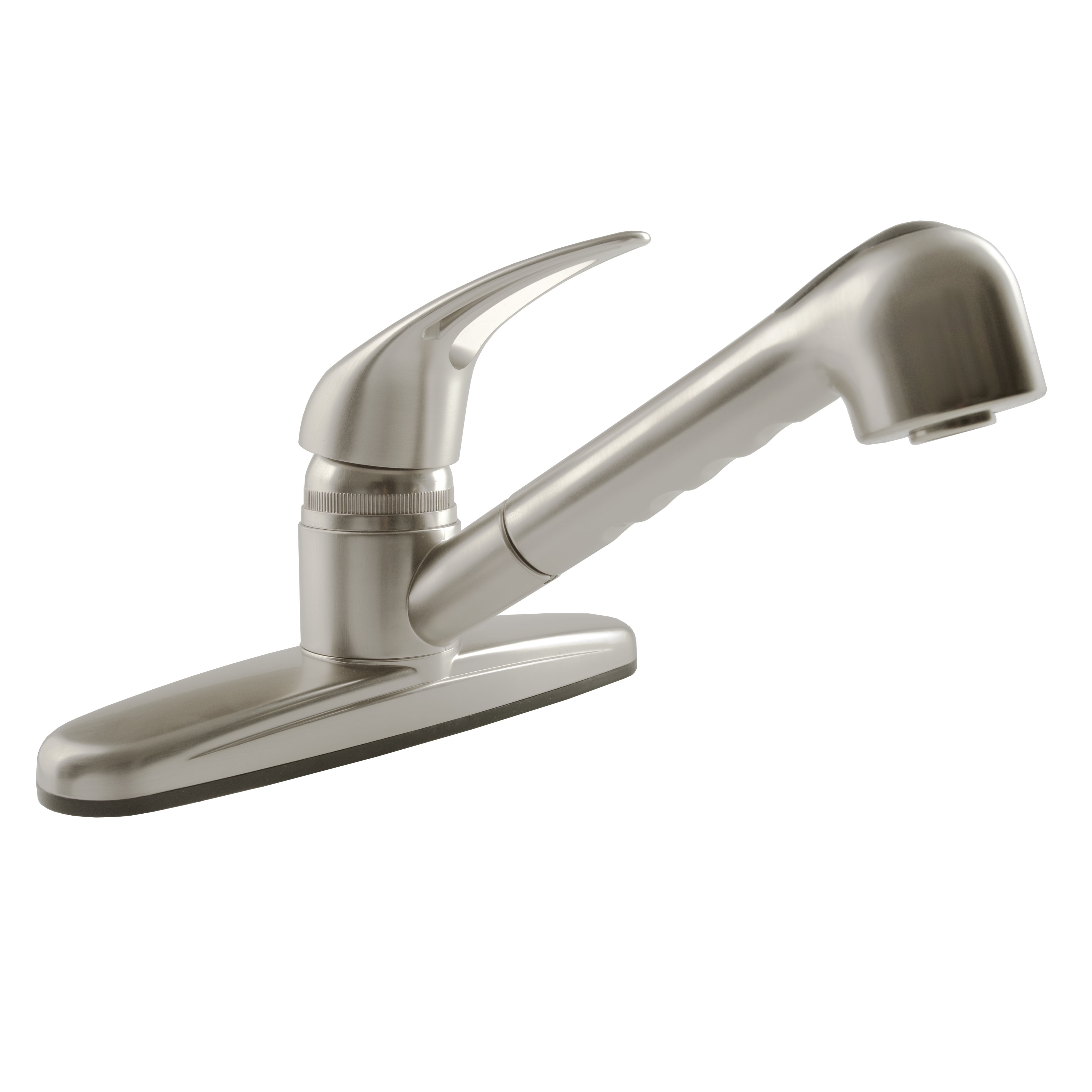 Dura Faucet DF-PK100-SN RV Non-Metallic Pull-Out Kitchen Sink Faucet - Single Handle (Brushed Satin Nickel)