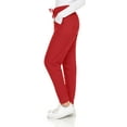 thumbnail image 2 of Hey Collection Womens Knit Stretch Scrub Joggers Scrubs Pants, Red, XL, 2 of 5