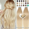 thumbnail image 2 of SEGO Tape in Hair Extensions 100% Real Remy Human Hair Long Straight Gold Hair Acessories Clearance, 2 of 10