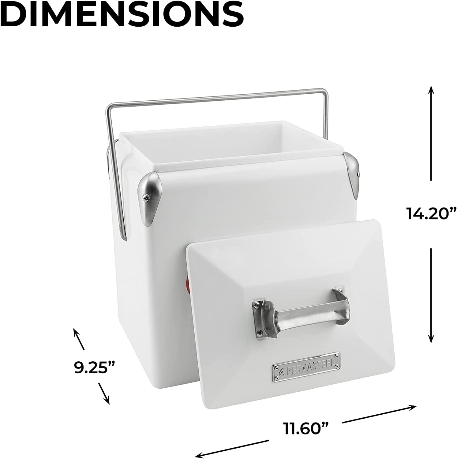 Permasteel 14-Qt Small Portable Picnic Cooler, White