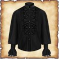 thumbnail image 2 of Shirts for Men Button Down Male Solid Color Long Sleeve Robe Arabic Middle Skirt Robe Navy Men Fall Clothes size L, 2 of 7