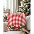 thumbnail image 3 of Christmas Throw Pillow Covers 18x18 Inch Set of 2 Christmas Bells Decorative Pillow Covers Bow Red Plaid Cushion Cover Pillowcase for Sofa Couch Bed Winter Holiday Xmas Decor, 3 of 8