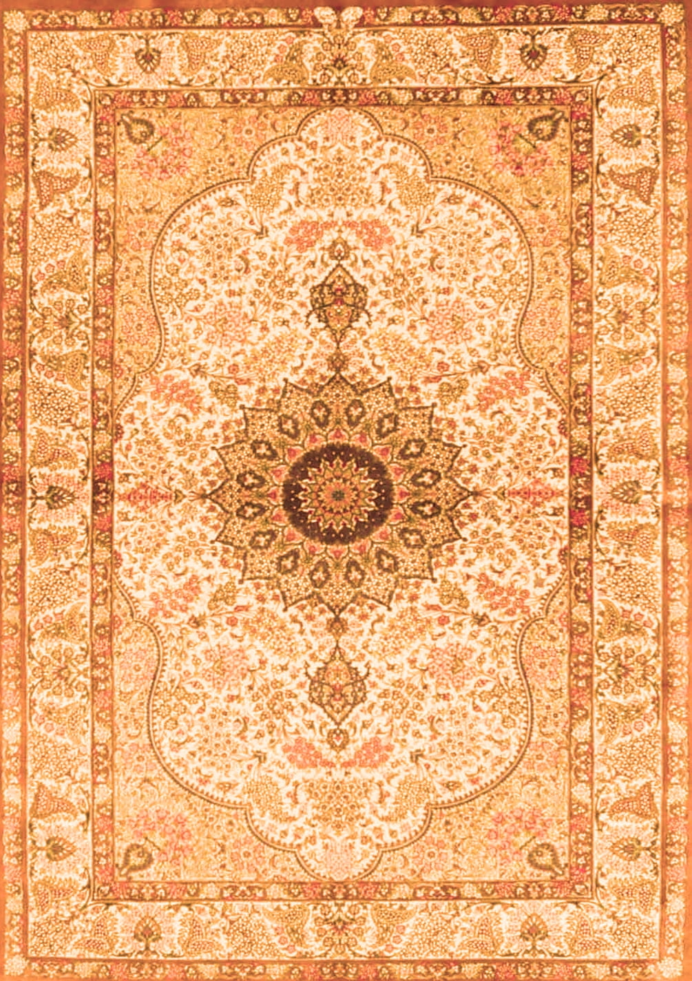 Ahgly Company Indoor Rectangle Medallion Orange Traditional Area Rugs ...