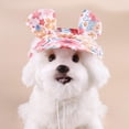 thumbnail image 5 of Harikaji Dog Baseball Cap with Ear Holes, Pet Sun Hat for Puppy Doggie Doggy Cats Adjustable Drawstring Waterproof UV Protection Pink Flower M, 5 of 6