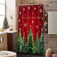 thumbnail image 3 of Frohe Weihnachten Bathroom Shower Curtain Christmas Tree Snowflake Winter Red Waterproof Washable Shower Curtains for Bathtub Bath Decor with Grommets and Hook 54 X 78 Inch, 3 of 8