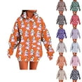 thumbnail image 1 of Horkkom Chandails à Capuchon d'Halloween pour Femmes Mode Décontractée Dames Hauts Imprimés à Manches Longues Blouse Chandails à Capuchon, 1 of 6