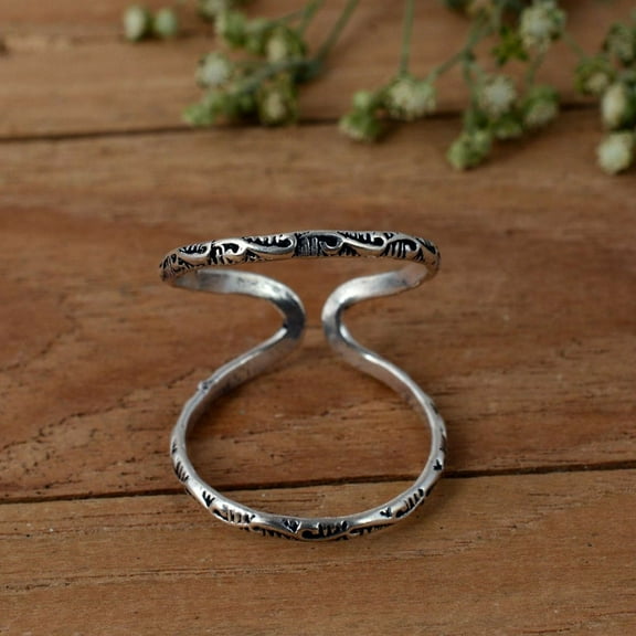 925 Sterling Silver Dainty Splint Ring – Adjustable Arthritis Ring for PIP or DIP Joint