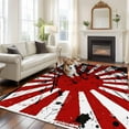 thumbnail image 3 of Japanese Chariot Flag Area Rug 8x10 Washable Rug Non Slip Red Black Flag Abstract Large Area Rug Soft Stainresistant Indoor Floor Carpet for Living Room Bedroom Home Office Dining Room Nursery, 3 of 8