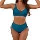 thumbnail image 2 of Traje de baño para mujer, traje de baño vintage para mujer, conjunto de bikini de dos piezas con cintura alta fruncida y estampado, trajes de baño para mujer, 2 of 4