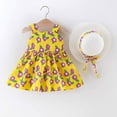 thumbnail image 2 of PEASKJP Baby and Toddler Girls Organic Cotton Halter Sleeve A-Line Dress Ruffle Dress Yellow, Sizes 11, 2 of 4