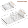 thumbnail image 2 of Extendable Dish Drying Rack, Small Dish Rack, Compact Dish Drainer, Dish Racks for Kitchen Counter, Stainless Steel Dish Drying Rack with Removable Cutlery Holder, Grey, 2 of 6