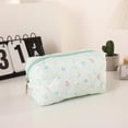 thumbnail image 5 of Small Quilted Makeup Bag for Women, Cute Floral Cosmetic Bag, Emergency Bag Travel Toiletry Pouch Gifts for Girls Her Mom Friend Sister Green, 5 of 6