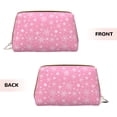 thumbnail image 3 of Rateoe Snowflake pink backgrounds for Travel Makeup Bag,Large Capacity Cosmetic Bags for Women,Waterproof Portable Pouch Open Flat Toiletry Bag Make up Organizer, 3 of 8