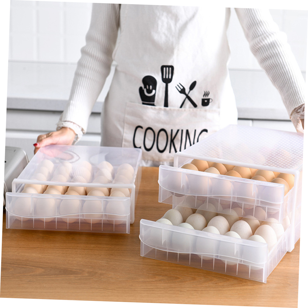 Toyandona 1Pc Household Plastic Egg Holder Basket Transparent for Fridge Storage