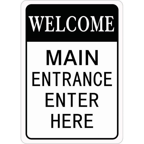 Main Entrance Enter Here Metal Sign Aluminum Sign Security Sign Room Metal Poster Wall Decor 8X12 Inches