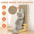 thumbnail image 5 of 24.5 inch Cat Scratch Pad, L Shape Wall Mounted Cardboard Cat Scratching Pads, Vertical Wave Cat Scratcher, Protecting Furniture Scratching Pads with Bell Balls,Scratching Pads for Cats, 5 of 7