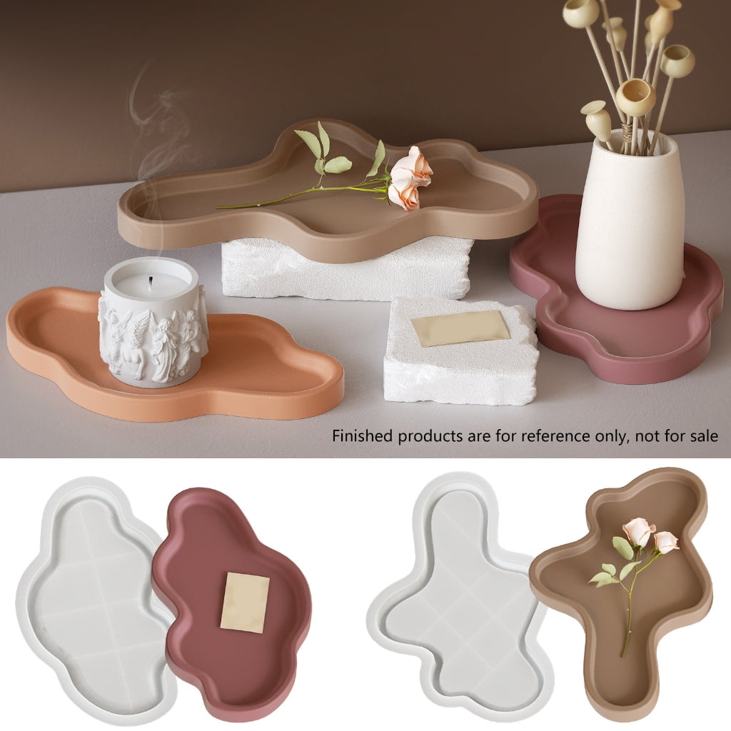 WINDLAND Stylish Resin and Concrete Tray Making with Sturdy Silicone Oval Molds