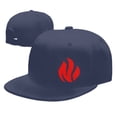 thumbnail image 4 of DouZhe Flat Brim Cap Snapback Hat, Fire Burning Symbols Prints Adjustable Blue Adult Baseball Cap, 4 of 6