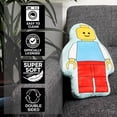 thumbnail image 3 of Official Lego Figure Shaped Cushion Pillow | Reversible Toy Design Stuffed Plush Cushion | Perfect For Bedroom Or Playroom Décor | 15x10", 3 of 7