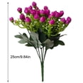 thumbnail image 2 of 2pcs Artificial Rose Bouquet Simulation Floral Decor Home Office Plastic Fake Rose Flower, Purple Red, 2 of 9