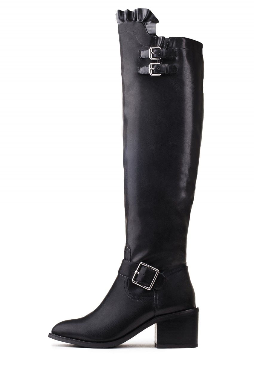 Jeffrey Campbell  Squadron LF Tall Shaft Boot Over The Knee Riding Black 8.5 