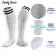 thumbnail image 2 of Girl's 1 Pair High Performance Knee High Socks. Lightweight & Breathable - Ultra Comfortable & Durable Socks XS(White), 2 of 5