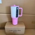 thumbnail image 1 of Vaso HydroJug de 32OZ/40OZ, tapa de paja para viajero, taza de coche con aislamiento al vacío de acero inoxidable, viaje térmico helado de doble pared,Candy coated,40OZ, 1 of 9