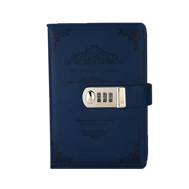 Inteprter PU Cuero Retro Vintage Notebook Contraseña Libro Planificador Oficina Privacidad Protección Papelería, Vino Rojo cartulina B