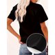 thumbnail image 2 of Camiseta informal con estampado de letras para mujer: cómoda camiseta de manga corta con cuello redondo, perfecta para verano, deportes y tiempo libre., 2 of 8