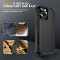 thumbnail image 6 of Dteck for iPhone 15 Pro Max Case with 2 Pack Screen Protector, Military Grade Shockproof Full Body Protection Phone Case with Card Holder Flip Kickstand for iPhone 15 Pro Max,Black, 6 of 7