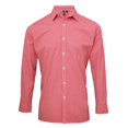 thumbnail image 1 of Premier - Camisa de manga larga modelo Microcheck para hombre (Rojo/Blanco), 1 of 1