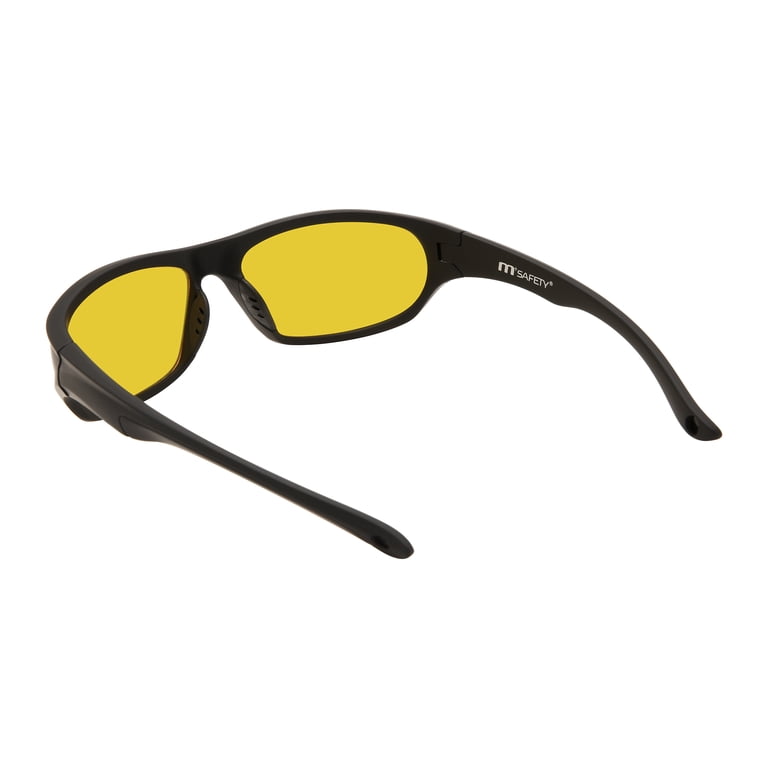 M+, Safety Glasses, Plastic, Unisex, MS756293ACOLPK 2-Packs. Black