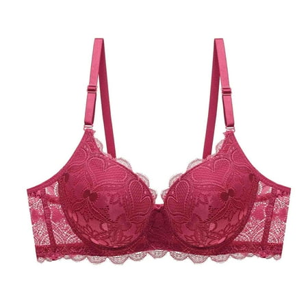 Clearance Under $5 Ynynloco Women s Lace Push Up Bras Hand-Shaped Thick Padded Extra Lift Plunge Full Coverage Underwire Bra