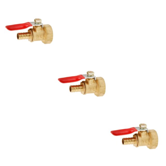 mmirethe Divers Type Robinet à Boisseau Sphérique Fileté en Laiton 20mm 8mm Rouge 3Set