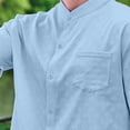 thumbnail image 5 of Ceisia Men's Button-Down Two-Piece Set Short Sleeve Shirt and Matching Pants Casual Outfit Light Blue XXL Gifts for Father, 5 of 7