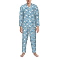 thumbnail image 3 of Fotbe Pelican Reed And Fish Pijama de Hombre con Estampado de Manga Larga, Conjunto de 2 Piezas, Ropa de Dormir Suave y Cómoda con Bolsillos-XX-Large, 3 of 7