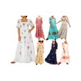 thumbnail image 3 of Rdhnmea Women Long Dress Embroidery Smocked Square Neck Flowy Dresses, 3 of 7