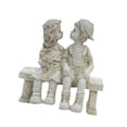 thumbnail image 4 of Estatua de resina para jardín de niño y niña en un banco, colección de figuras en miniatura para interiores, ideal para pasarelas, cumpleaños, porche, 4 of 8