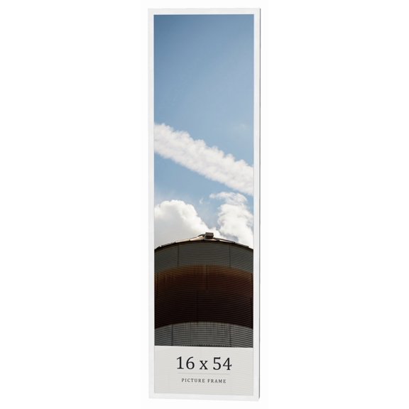 16x54 Frame White Real Wood Picture Frame Width 0.75 inches | Interior Frame Depth 0.5 inches |