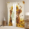 thumbnail image 3 of Manfei Highland Cattle Black Out Curtains, Vibrant Orange Sunflower Curtains Pack of 2 (42x63 Each), Rustic Farmhouse Animal Bedroom Curtains, Curtains and Drapes Decor, 3 of 6